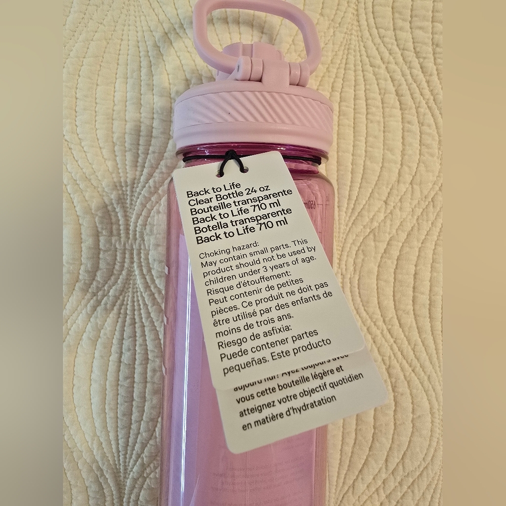 NWT Lululemon Athletica Back To Life Pink Water Bottle, 24 Oz - Picture 7 of 7